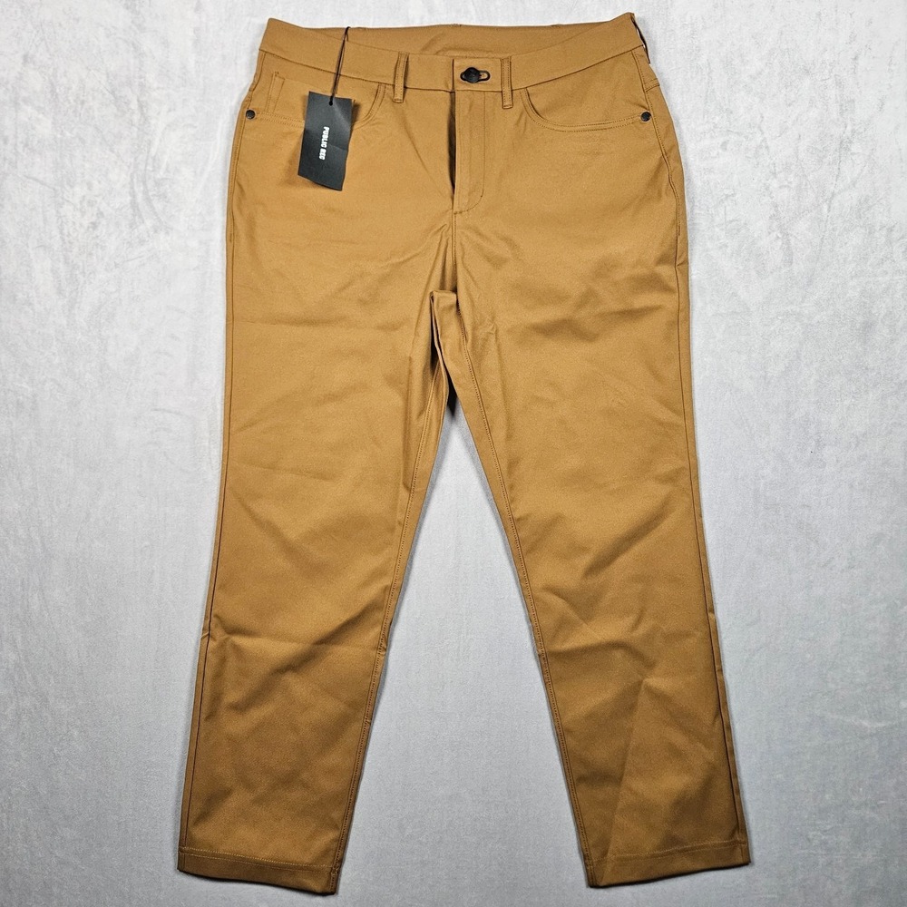 NEW Public Rec Workday 2.0 Pants Mens 32/28 Military Khaki 5 Pocket Office Golf